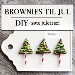 { Brownies til jul - små juletrær på pinne! }