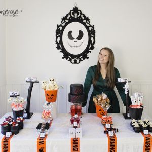 Halloween dessertbord // Oransje, hvitt & svart