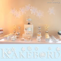 Kakebord / Dessertbord i lyseblått, hvitt og sølv! {WinterONEderland}