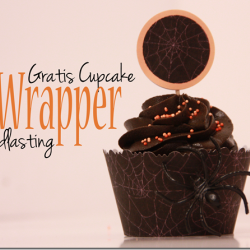 Gratis nedlasting ♥ Svart spindelvev Cupcake Wrapper + Topper