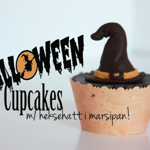 Halloween Cupcakes – med heksehatt i marsipan