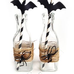 Glassflasker til Halloween { DIY }