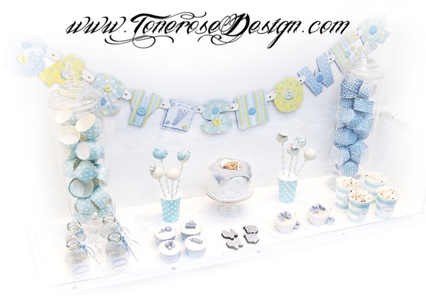 Lite dessertbord / kakebord i lyseblått