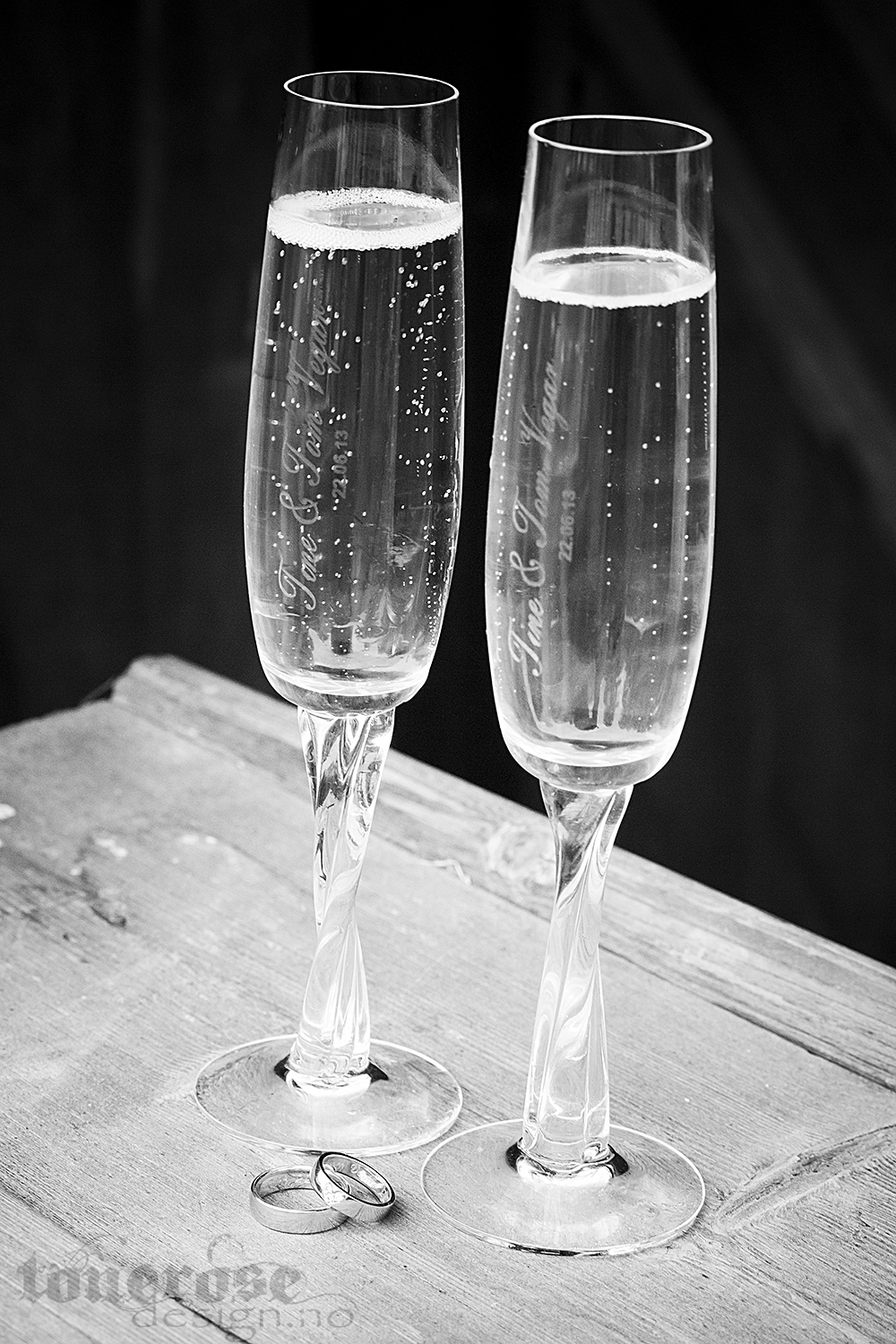 Graverte champagneglass