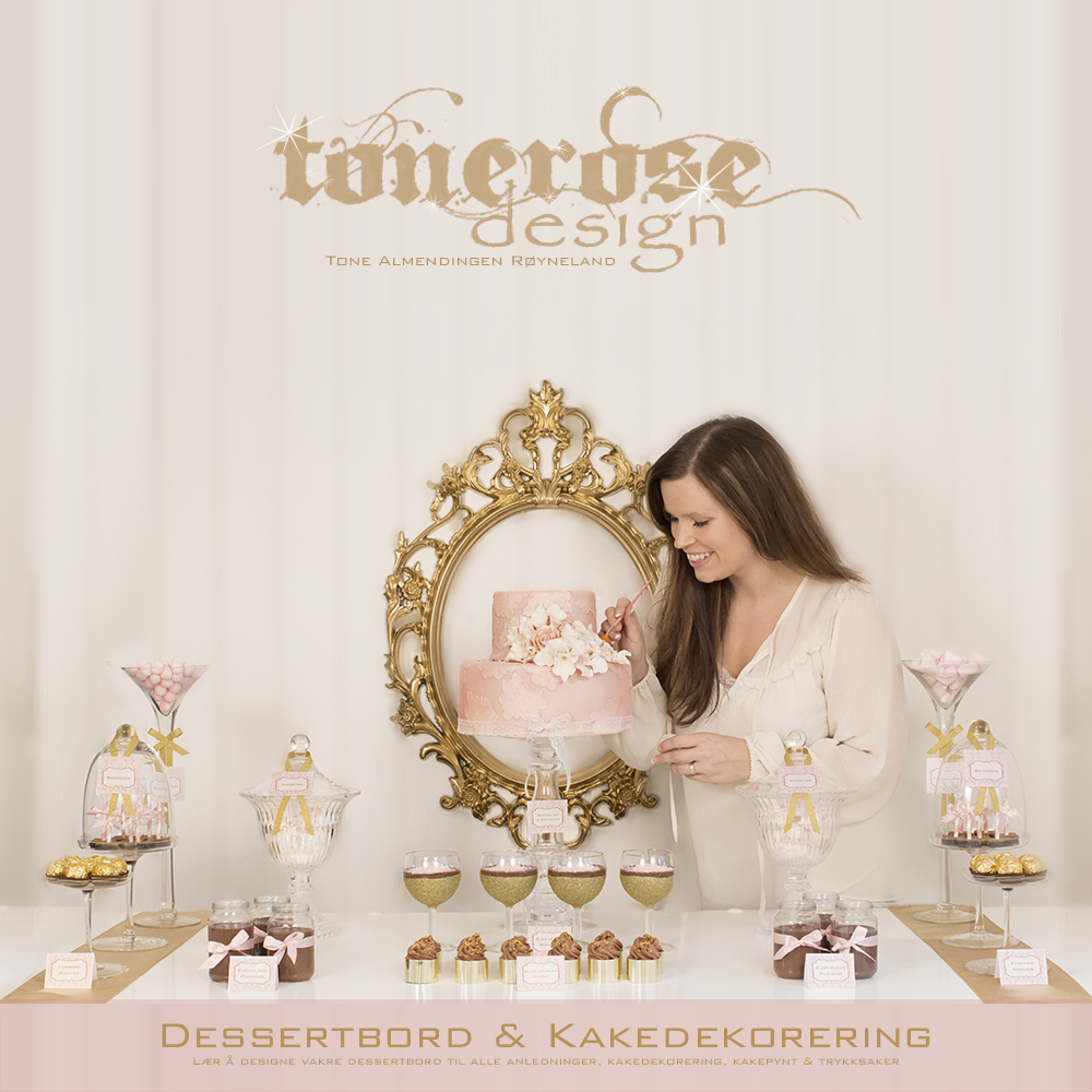 COVER KOM tonerosedesign dessertbord & kakedekorering