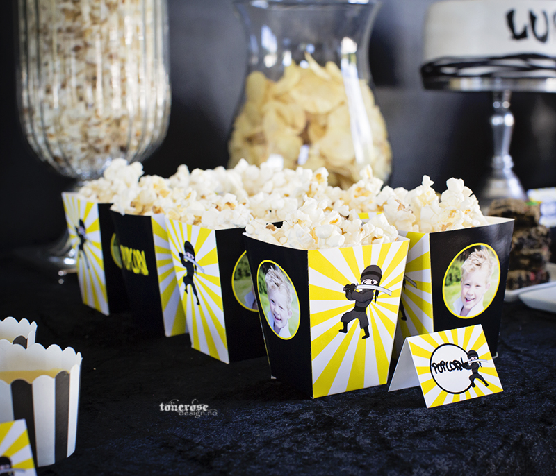 Ninja bursdag dessertbord popcornbokser ninja KL5A3673