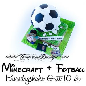 Minecraft + Fotball {Bursdagskake Gutt}