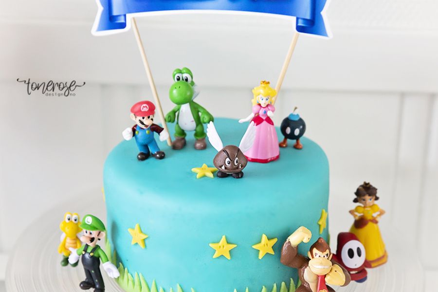 Enkel bursdagskake til Mario-Party