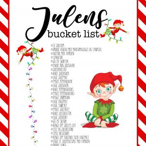 Julens Bucket List // Gratis print // Tips Aktivitetskalender