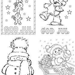 Julekort til fargelegging // Gratis print